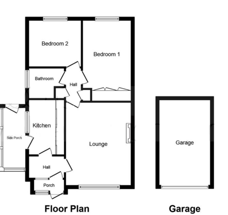 2 bedroom bungalow for sale - floorplan