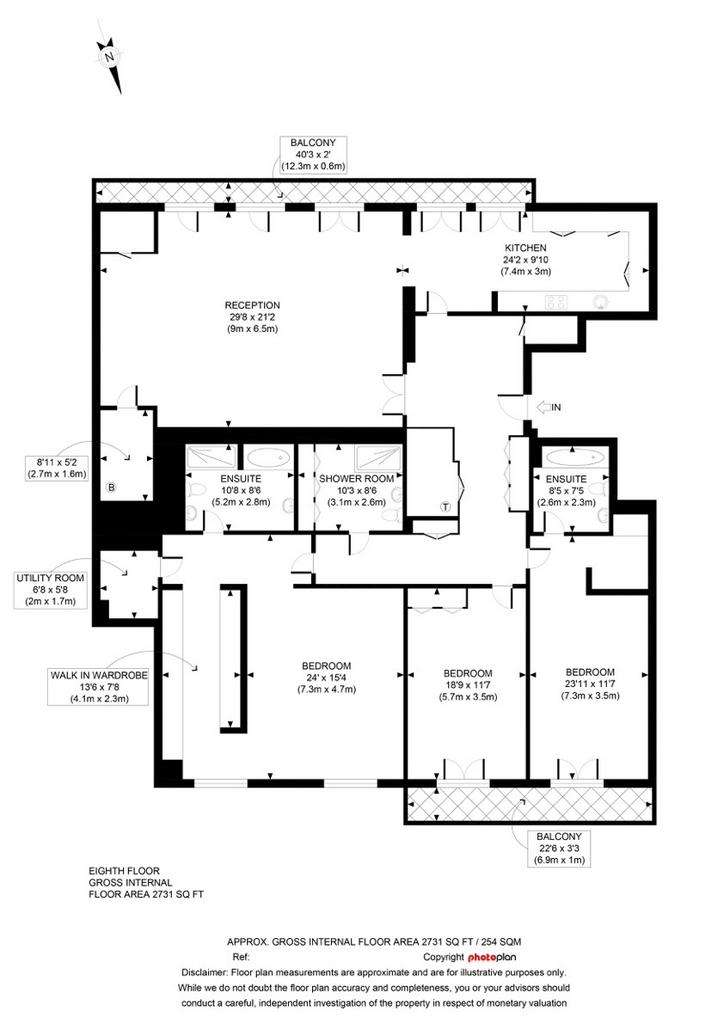 3 bedroom flat for sale - floorplan