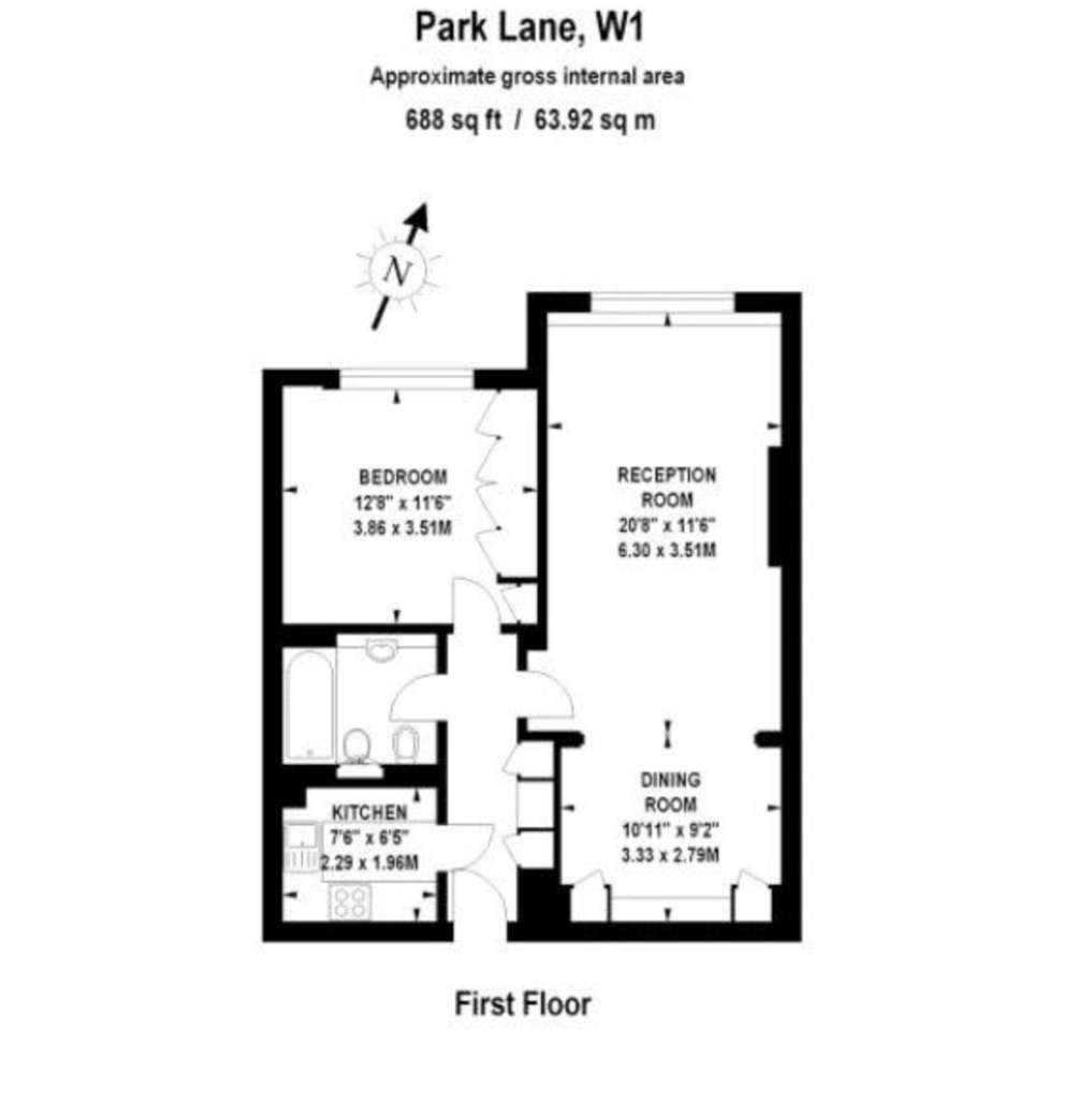 1 bedroom flat for sale - floorplan