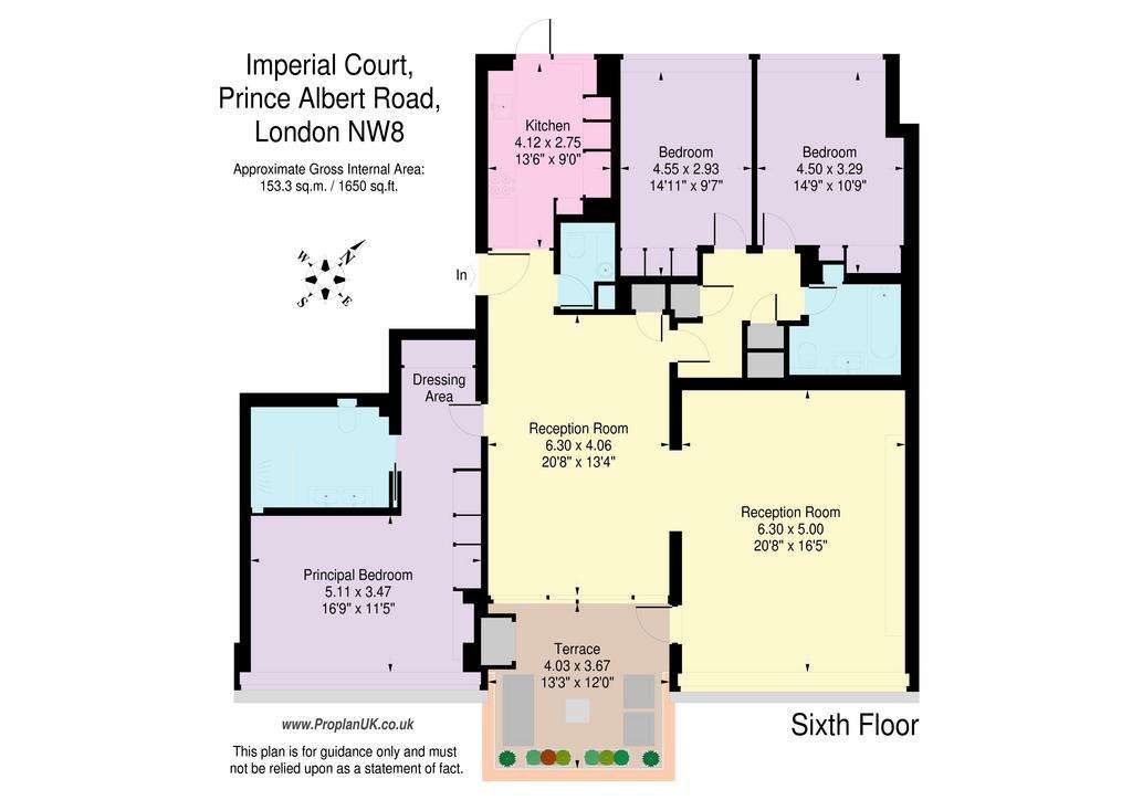 3 bedroom flat to rent - floorplan