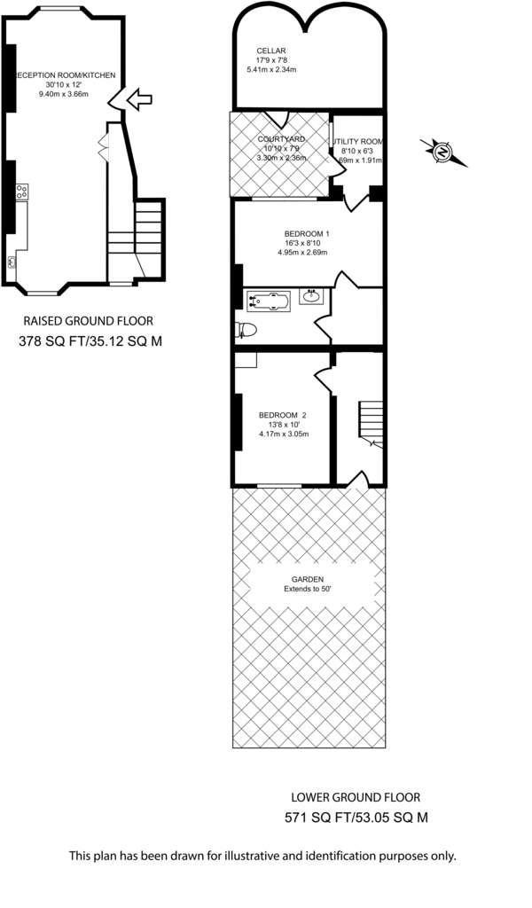 2 bedroom maisonette to rent - floorplan