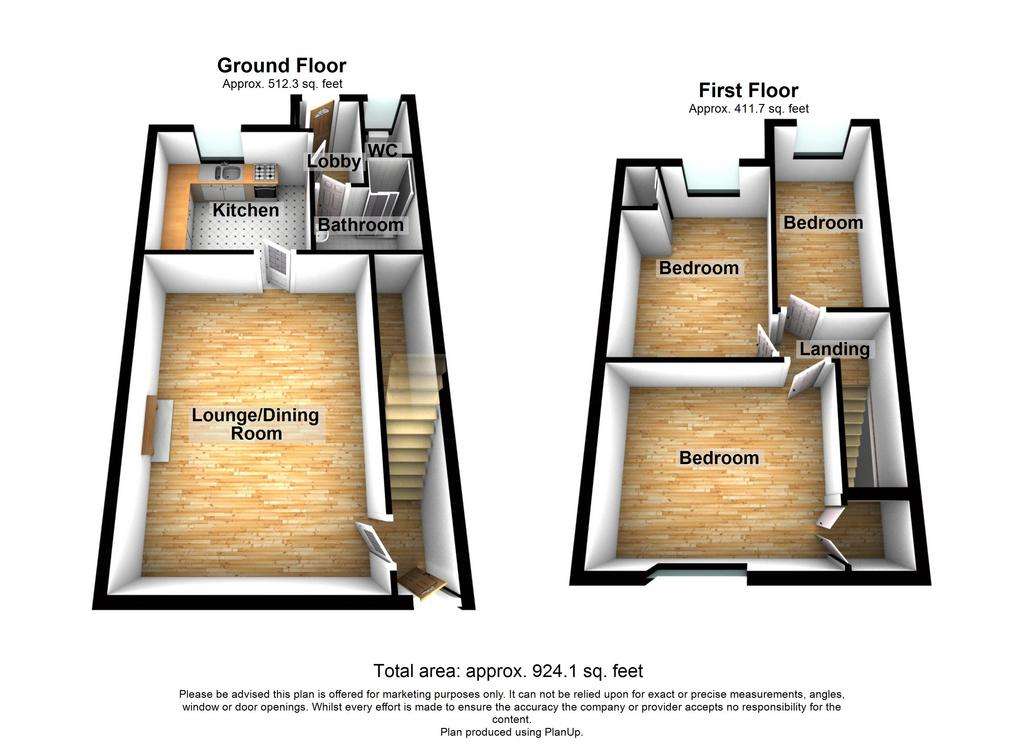 3 bedroom terraced house for sale - floorplan