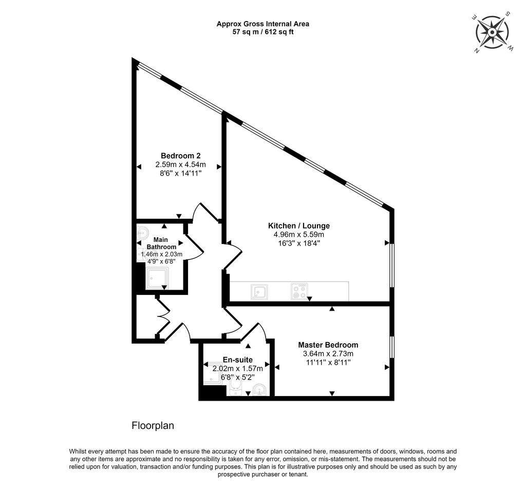 2 bedroom flat for sale - floorplan