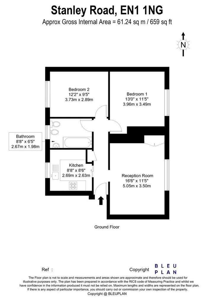 2 bedroom flat for sale - floorplan