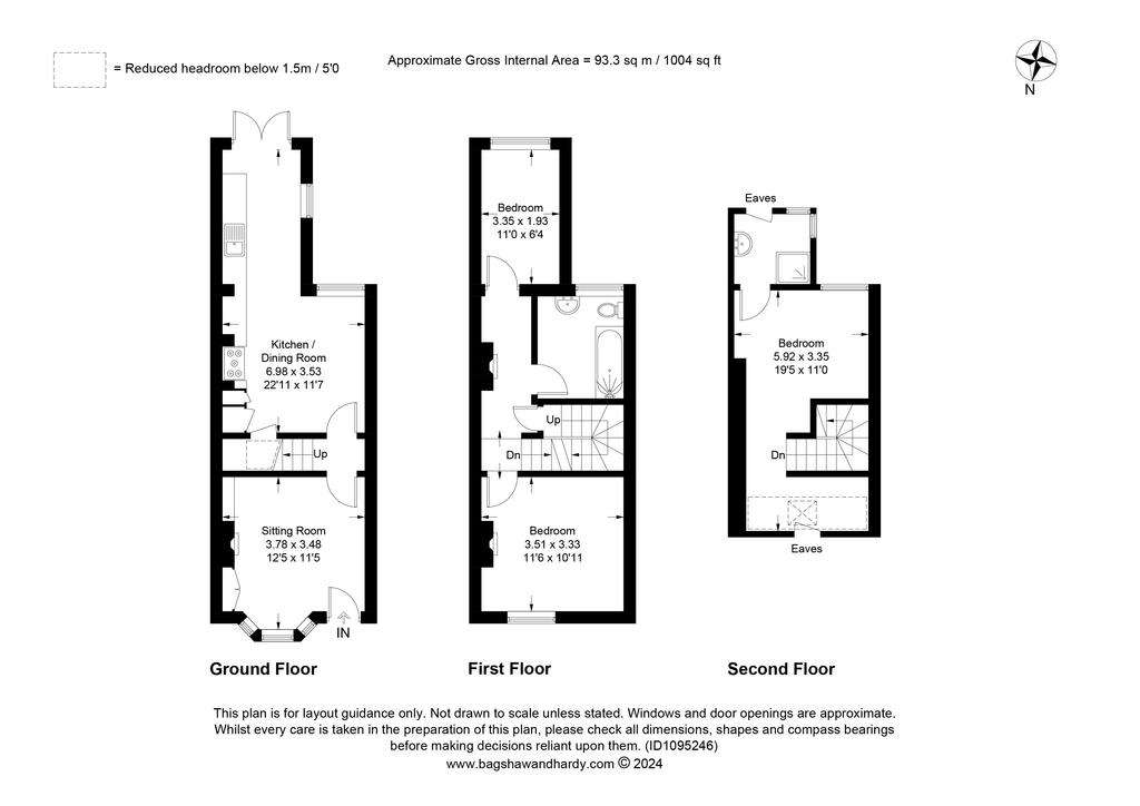 3 bedroom terraced house for sale - floorplan