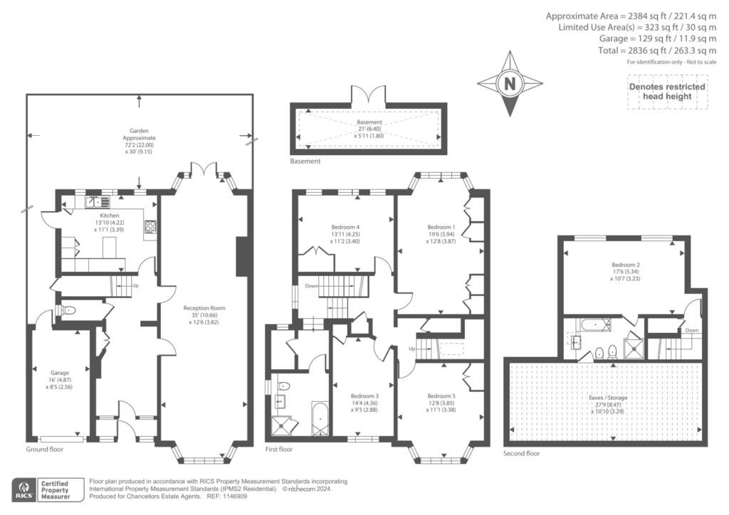 5 bedroom semi-detached house for sale - floorplan