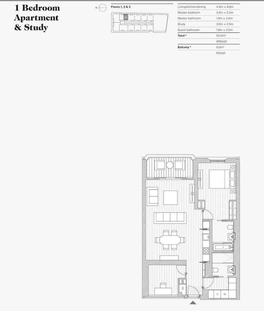 1 bedroom flat for sale - floorplan