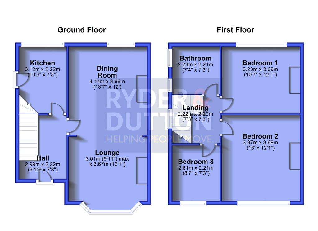 3 bedroom semi-detached house for sale - floorplan