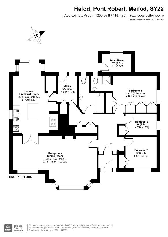 3 bedroom bungalow for sale - floorplan