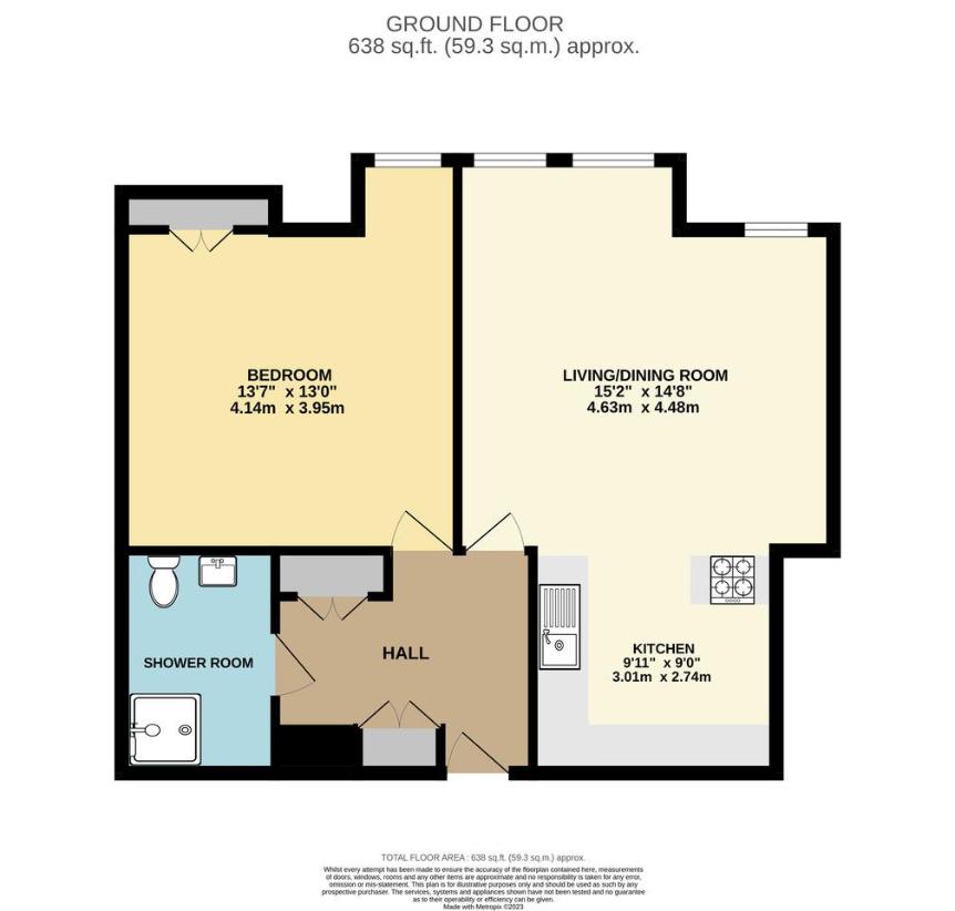 1 bedroom flat for sale - floorplan