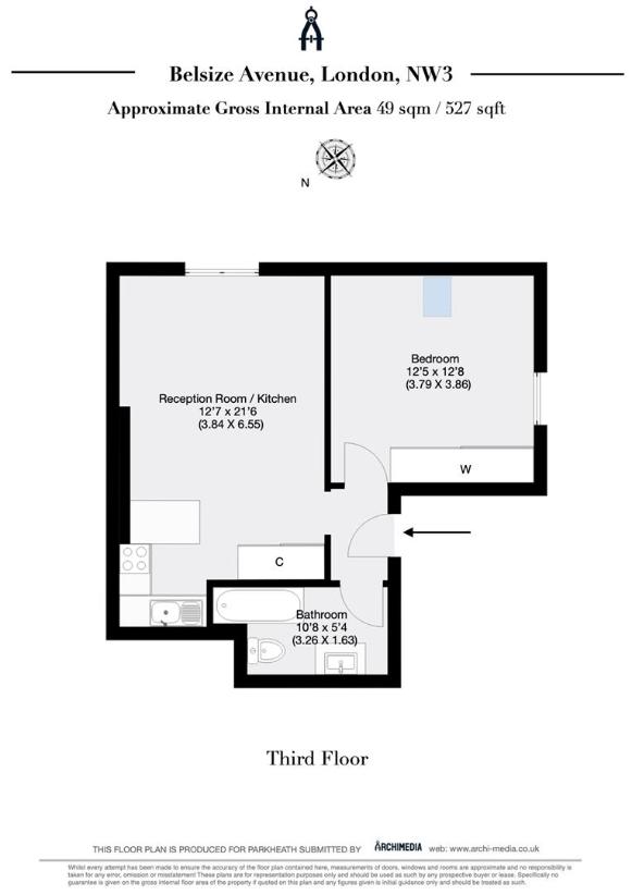 1 bedroom flat for sale - floorplan