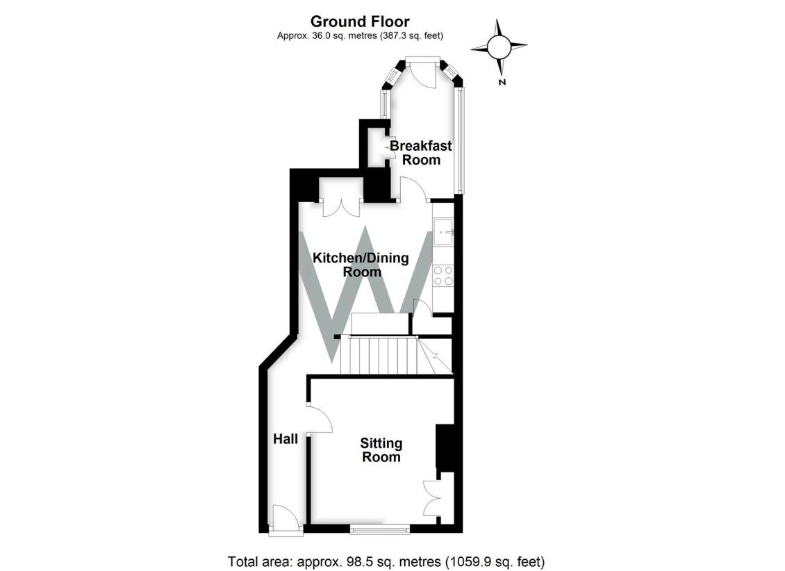 3 bedroom terraced house for sale - floorplan