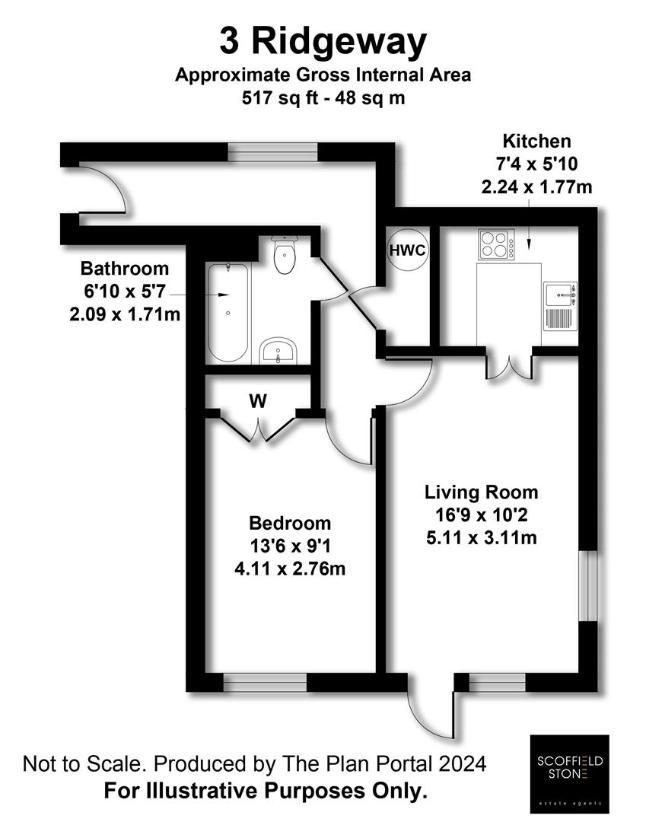 1 bedroom flat for sale - floorplan