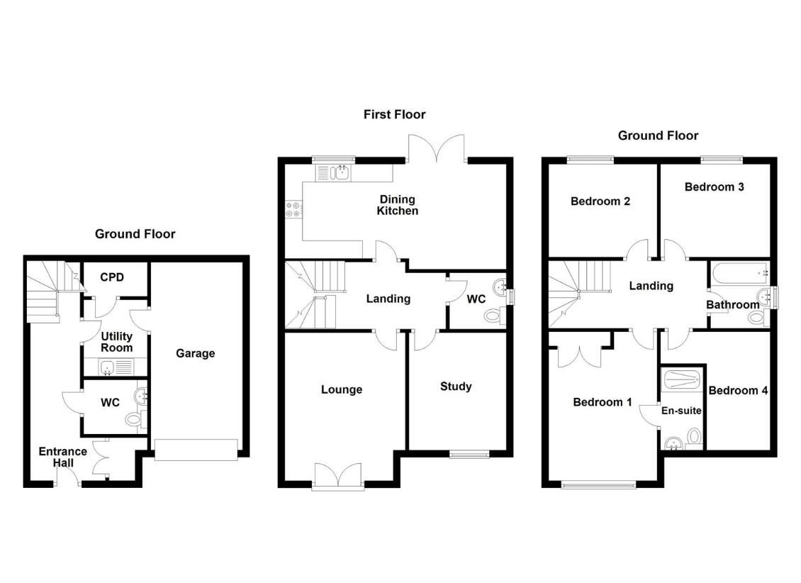 4 bedroom semi-detached house for sale - floorplan