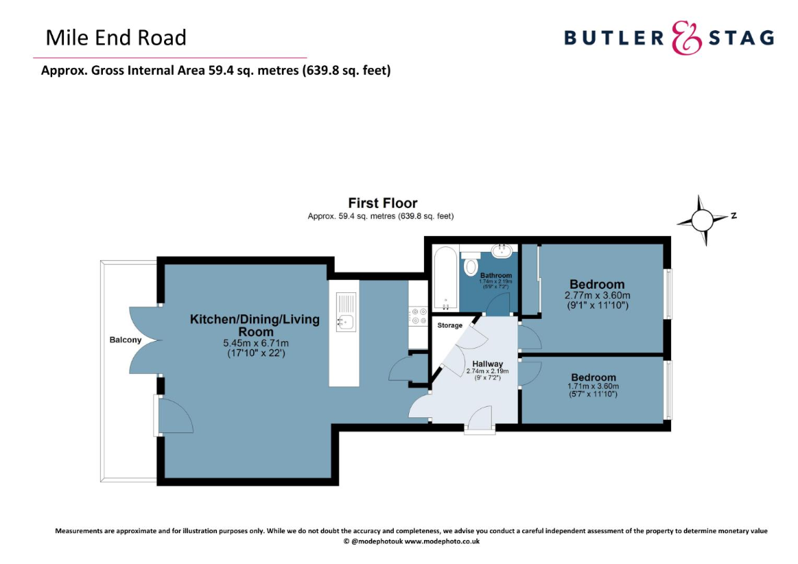 2 bedroom flat for sale - floorplan