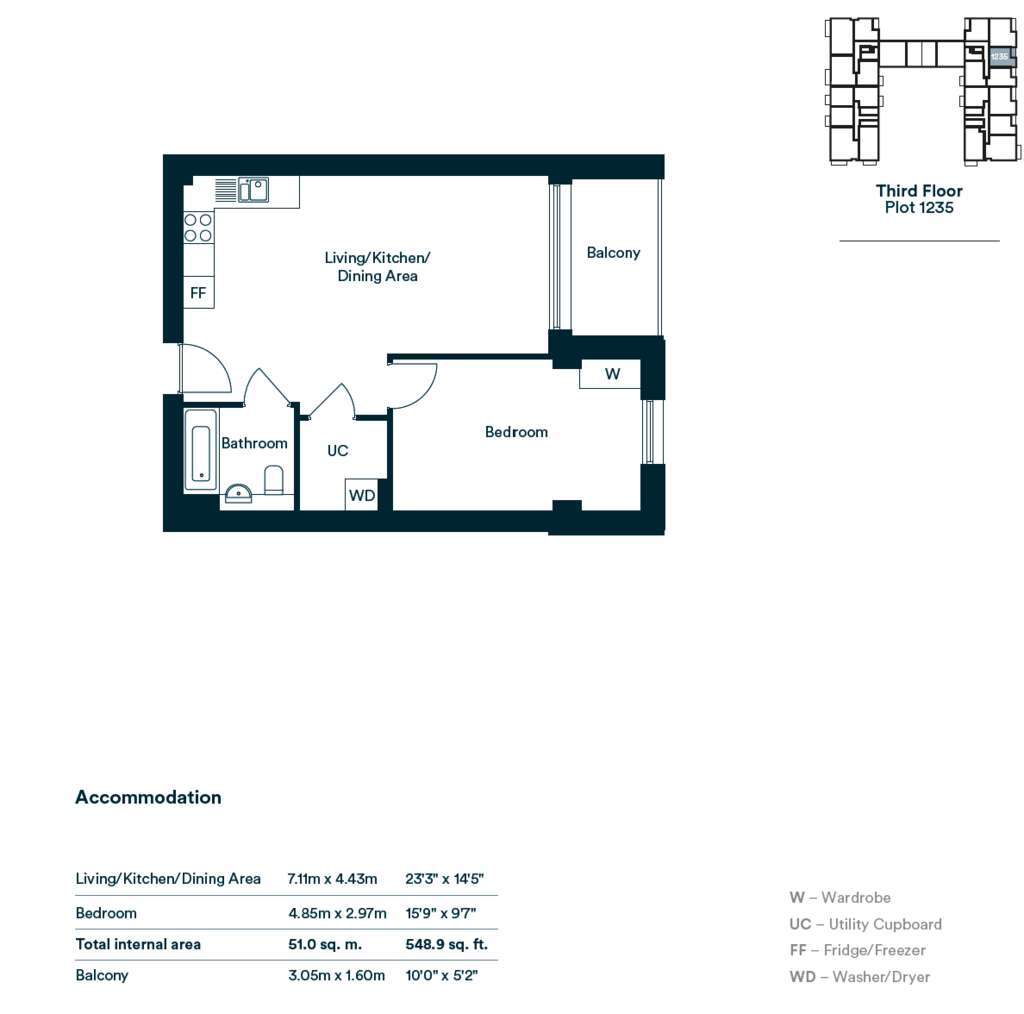 1 bedroom flat for sale - floorplan