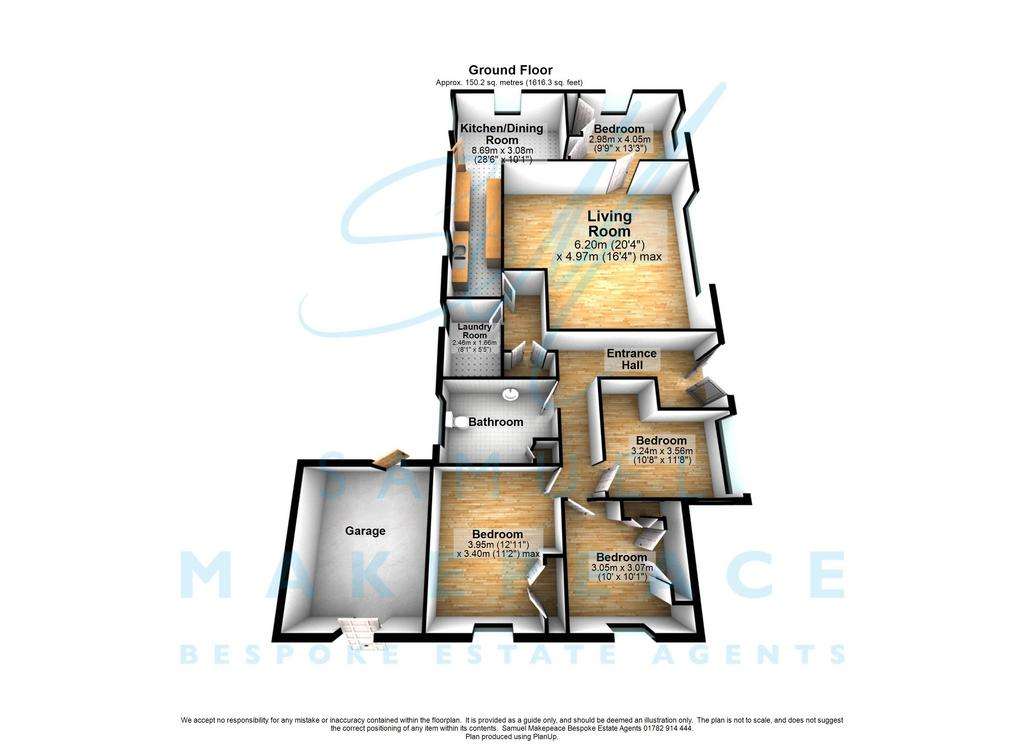 4 bedroom detached bungalow for sale - floorplan