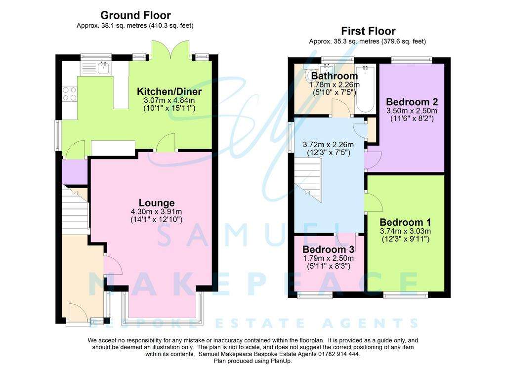 3 bedroom semi-detached house for sale - floorplan