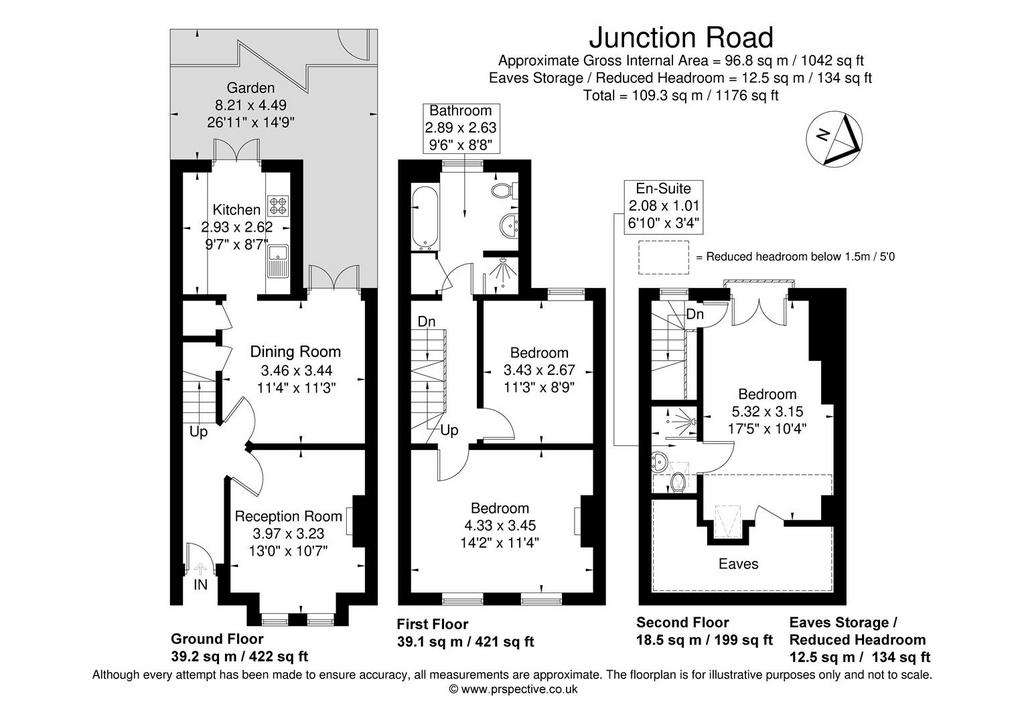 3 bedroom terraced house for sale - floorplan