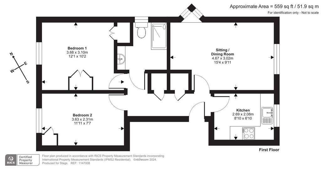 2 bedroom flat for sale - floorplan