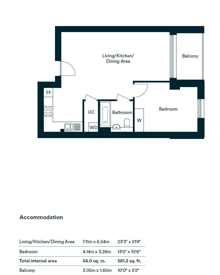 1 bedroom flat for sale - floorplan