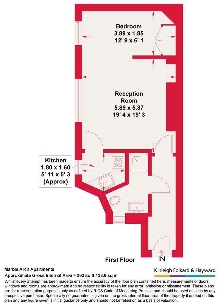 1 bedroom flat for sale - floorplan