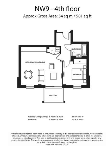 1 bedroom flat to rent - floorplan