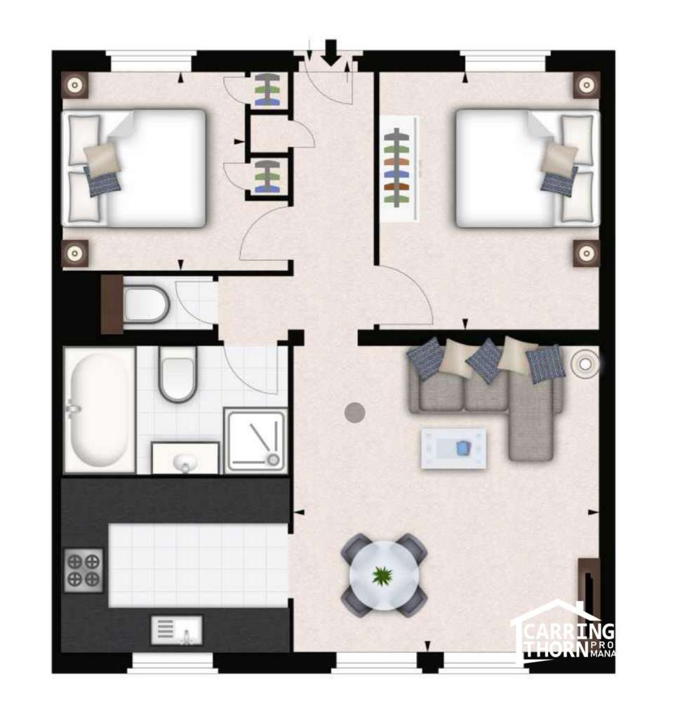 2 bedroom flat to rent - floorplan