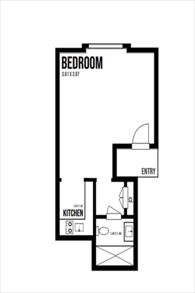 Studio flat to rent - floorplan