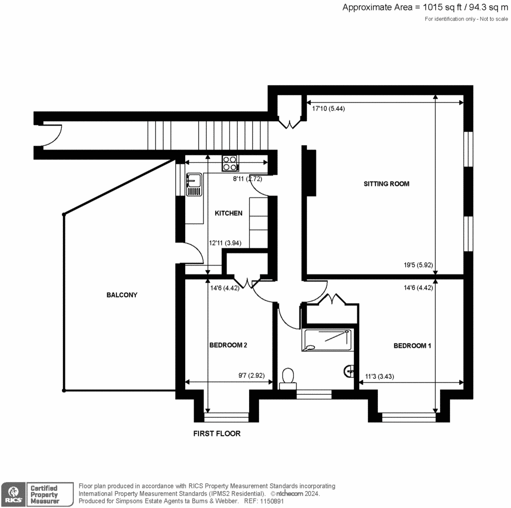 2 bedroom flat for sale - floorplan