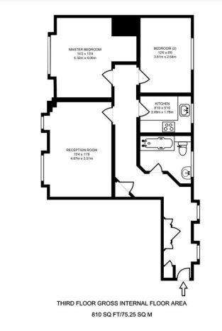 2 bedroom flat to rent - floorplan