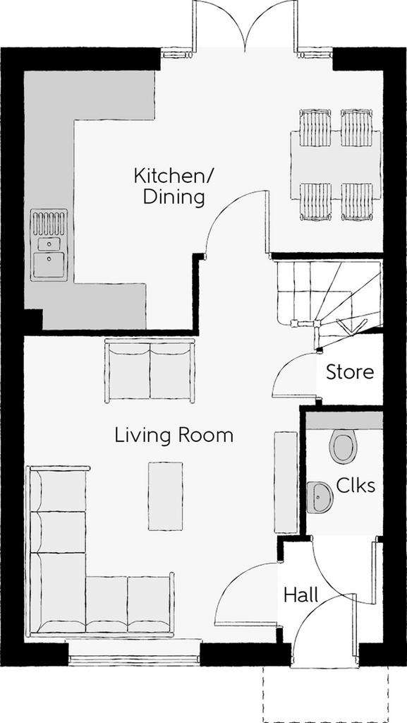 2 bedroom semi-detached house for sale - floorplan