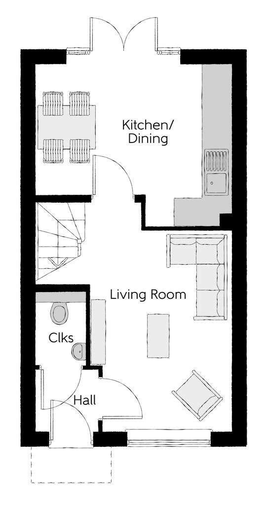 2 bedroom semi-detached house for sale - floorplan