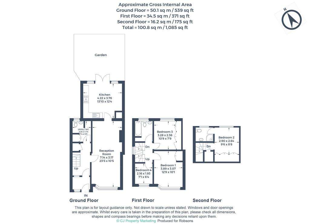 4 bedroom semi-detached house for sale - floorplan