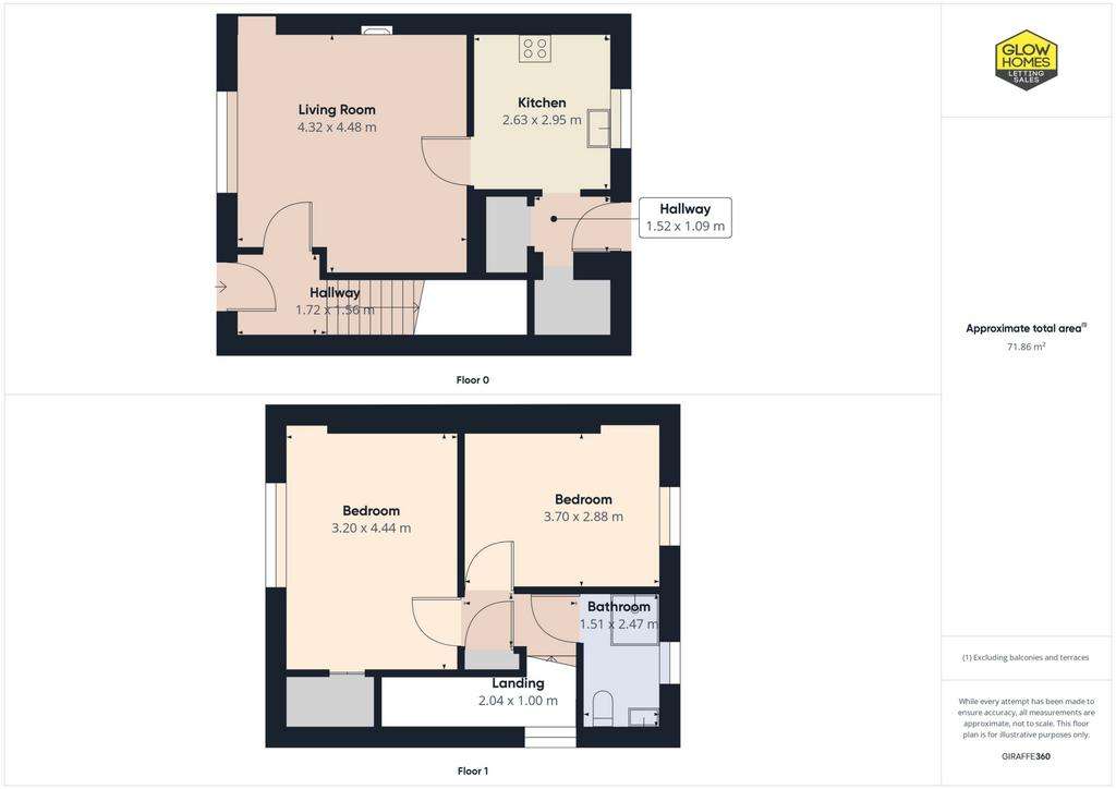 2 bedroom semi-detached house for sale - floorplan