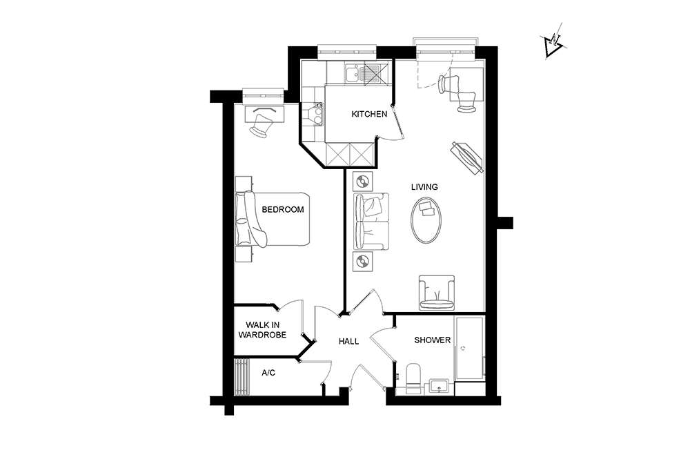 1 bedroom flat for sale - floorplan