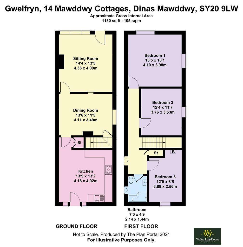 3 bedroom end of terrace house for sale - floorplan