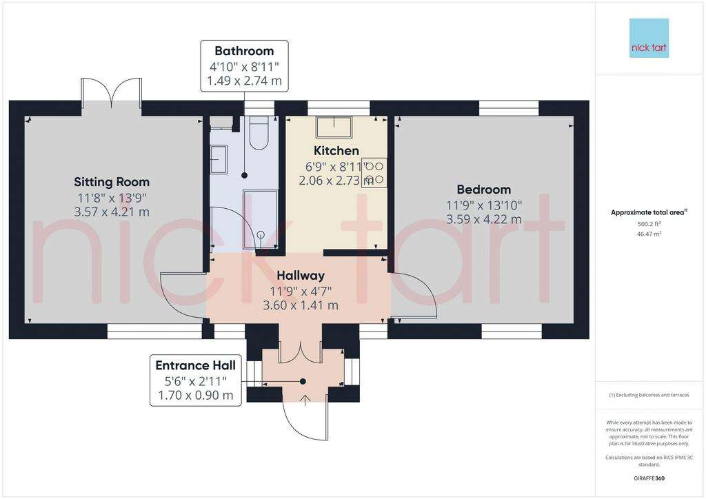 1 bedroom detached bungalow for sale - floorplan