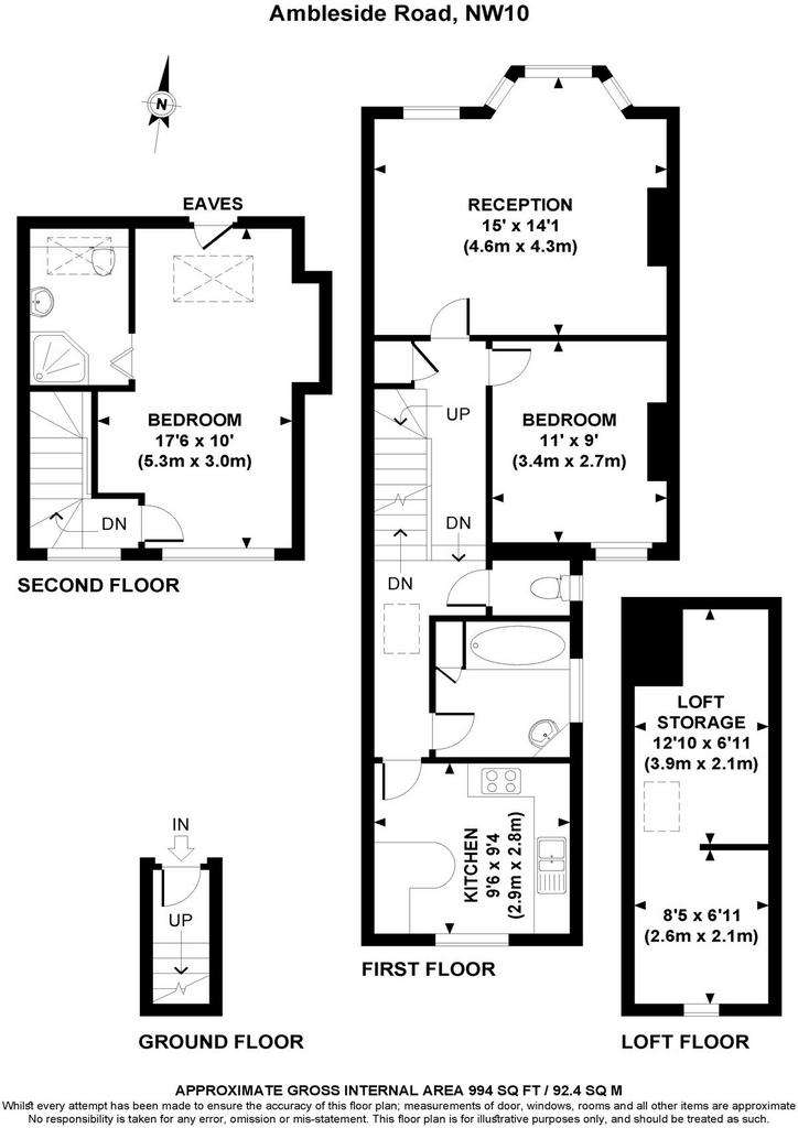 2 bedroom maisonette for sale - floorplan