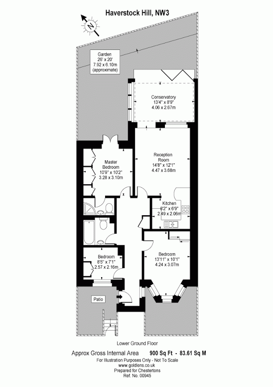 2 bedroom flat to rent - floorplan