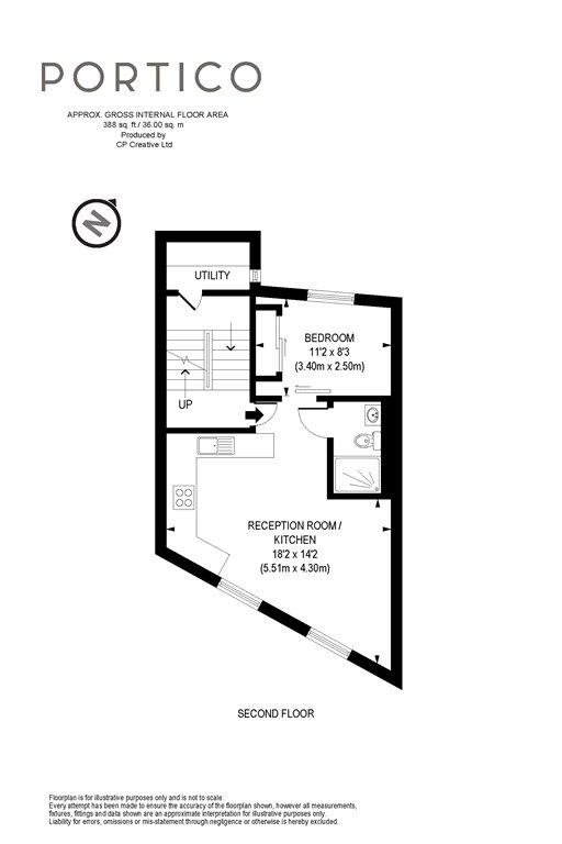 1 bedroom flat for sale - floorplan