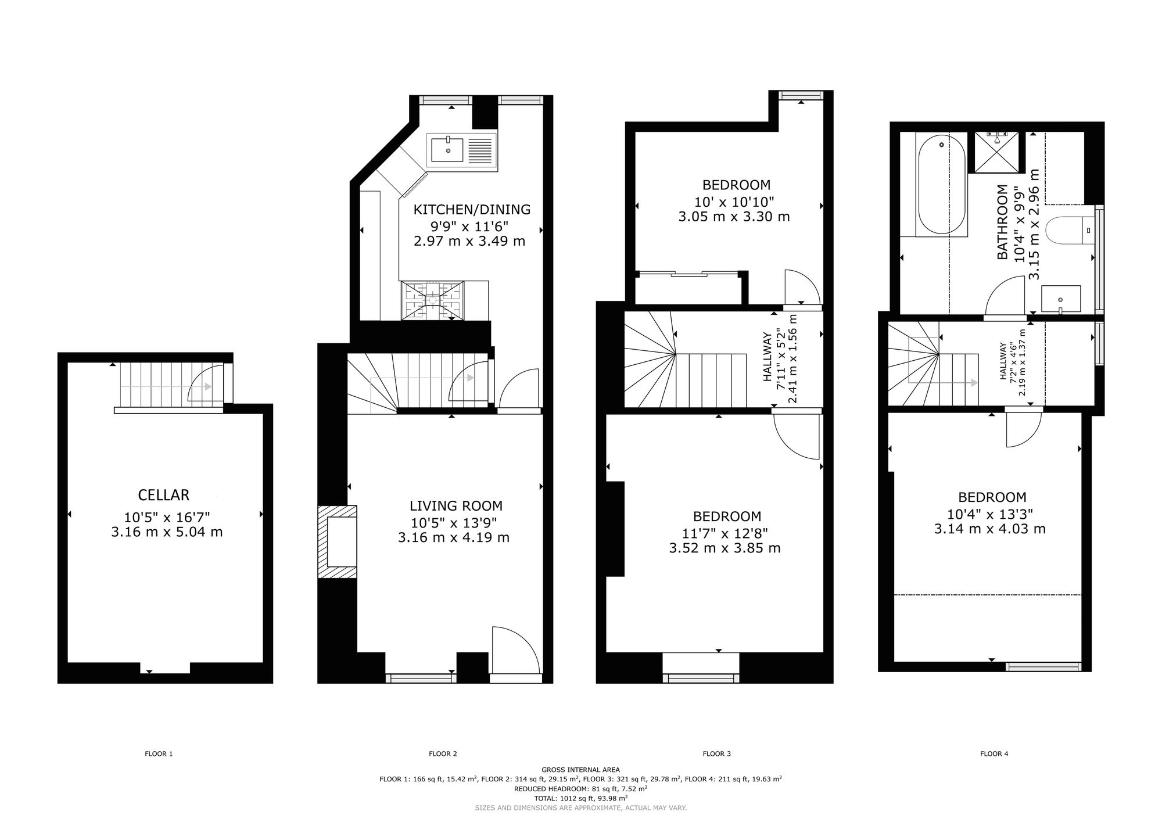 3 bedroom cottage for sale - floorplan