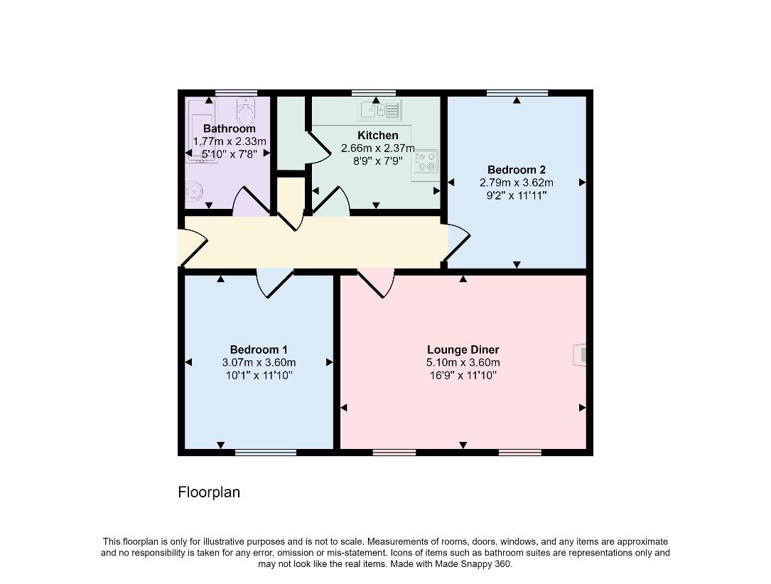 2 bedroom flat for sale - floorplan