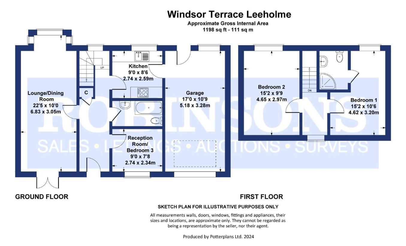 3 bedroom bungalow for sale - floorplan