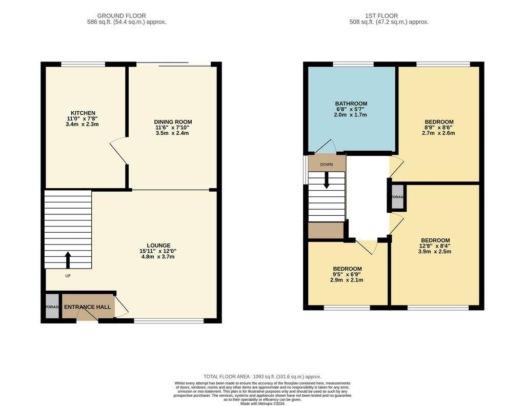 3 bedroom semi-detached house for sale - floorplan