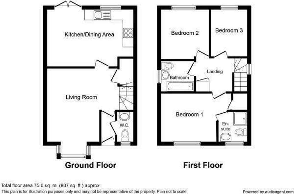 3 bedroom detached house for sale - floorplan