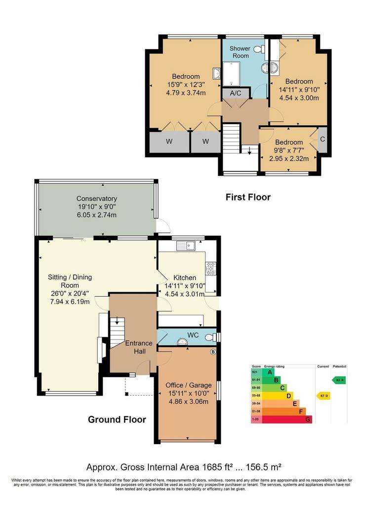 3 bedroom detached house for sale - floorplan