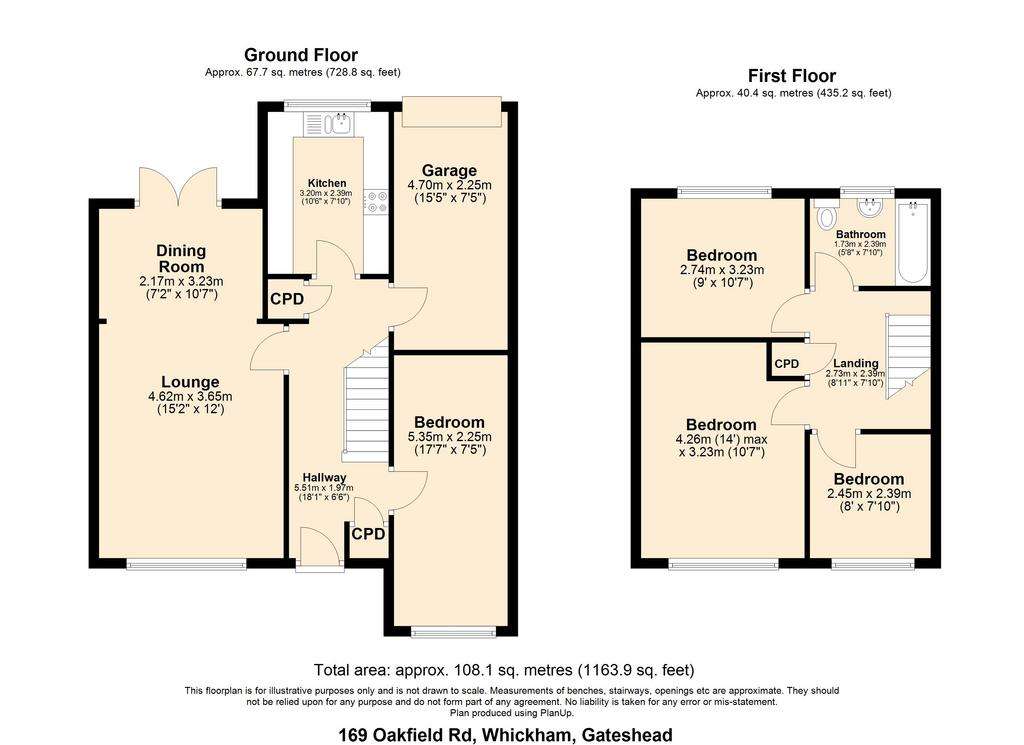 3 bedroom semi-detached house for sale - floorplan