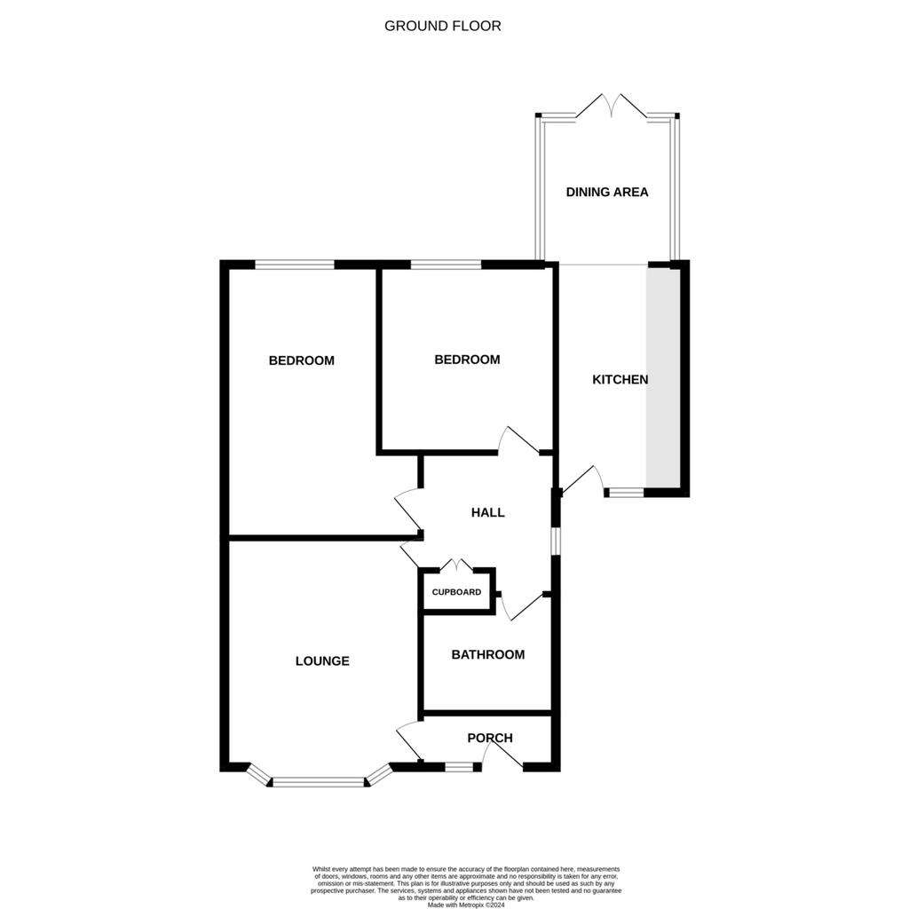 2 bedroom semi-detached bungalow for sale - floorplan