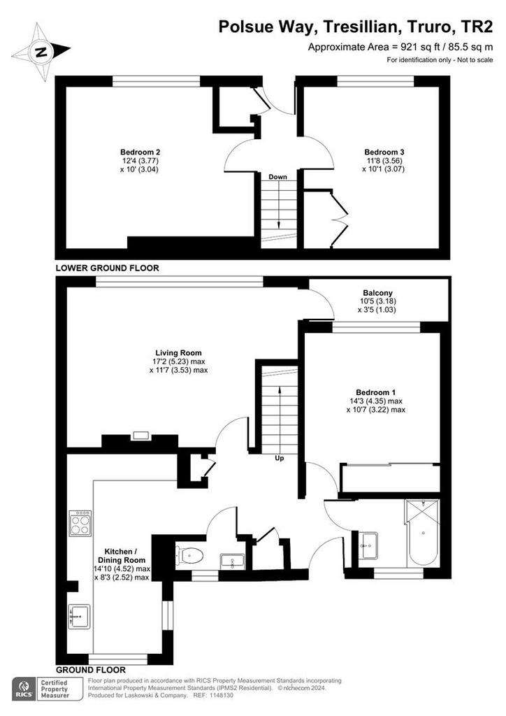 3 bedroom terraced house for sale - floorplan